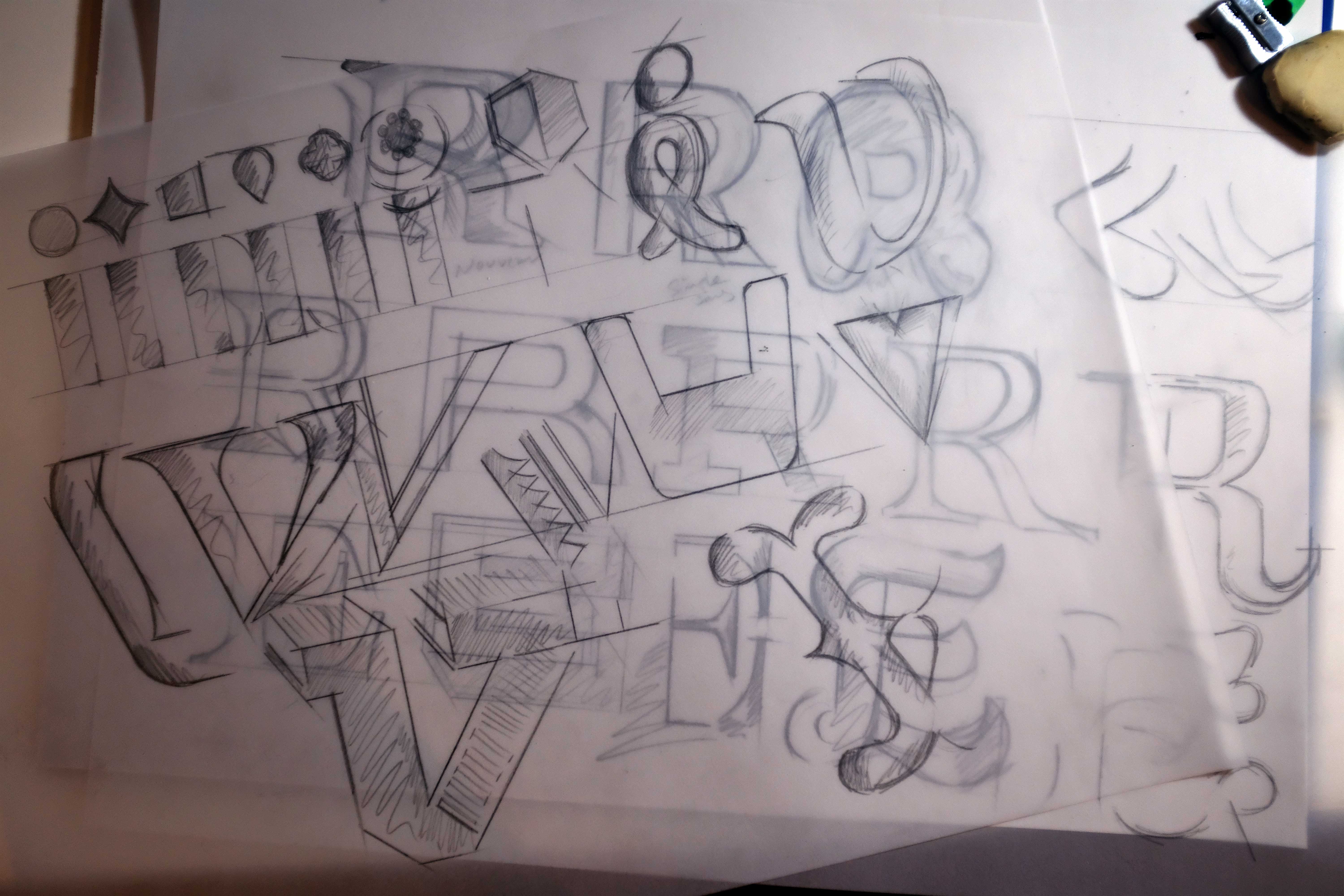 Typography sketch process