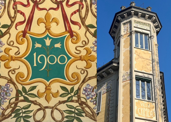 In Torino, Villa Crimea’s Liberty-style façade. Photos by Giuseppe Salerno.