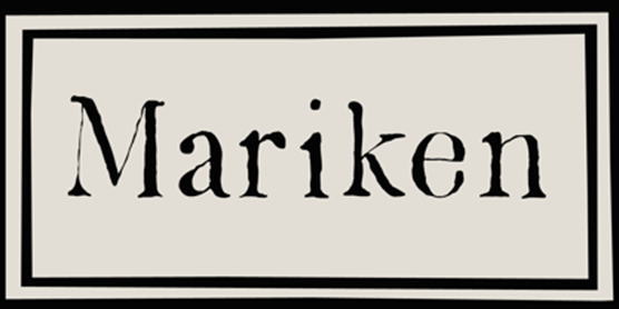 The name "Mariken" featured in the Mariken typeface in black ona. plain, off-white background with a simple border.