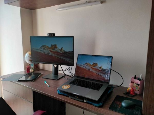 A photo of Sneha's work desk.