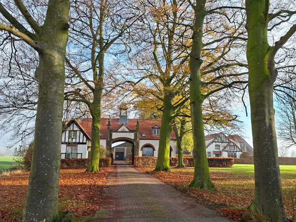 Exterior of the sprawling, tree-lined Schoonderlogt Estate near Randwijk.
