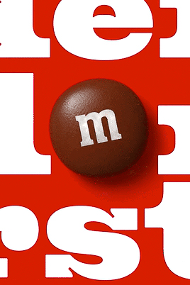 M&Ms typography in use
