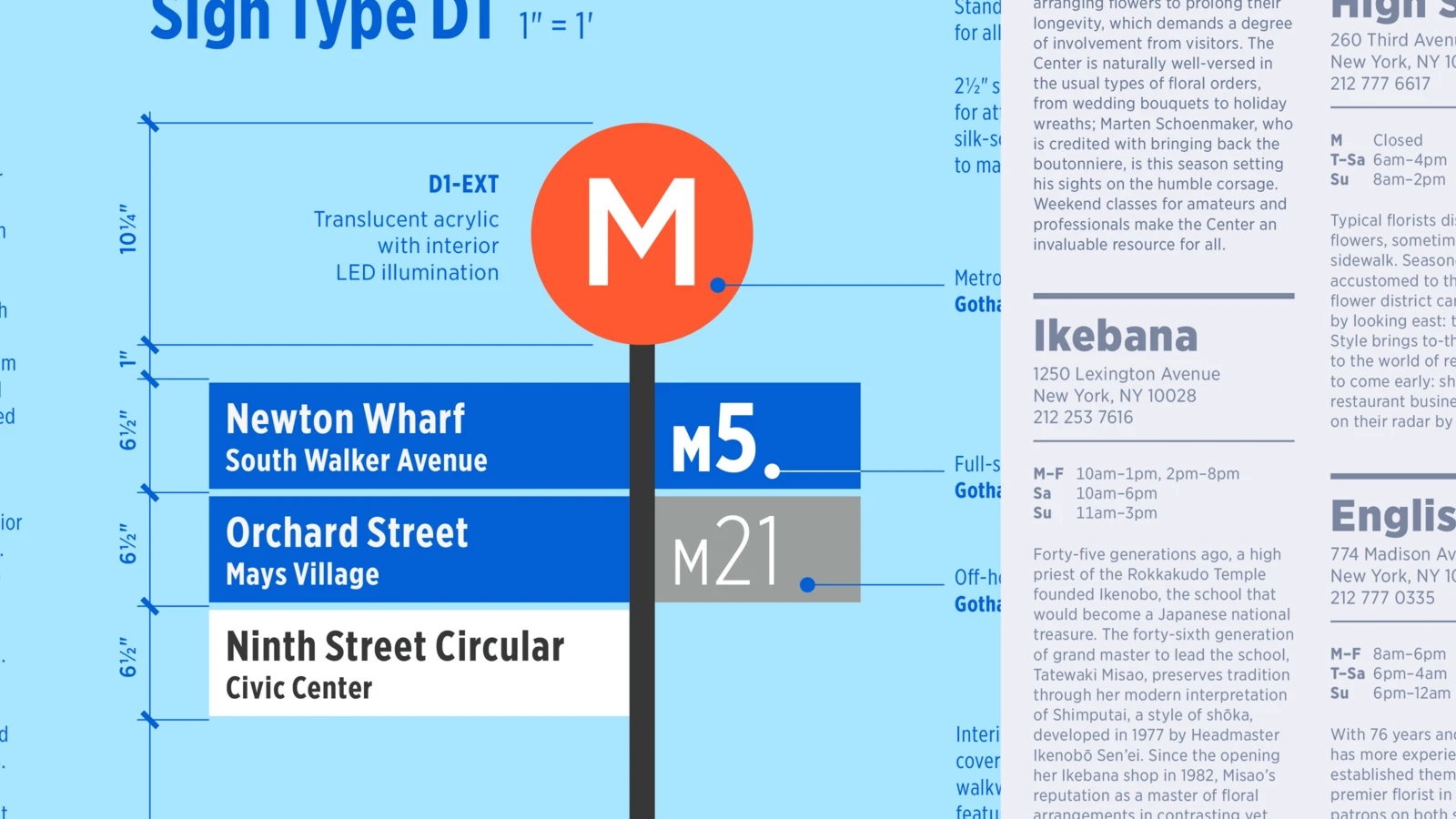 Gotham Variable font specimen showing multiple weights, widths, and multilingual characters.