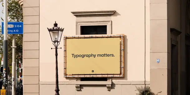 Image of billboard on building with words "Typography matters." Image of billboard on building with words "Typography matters."