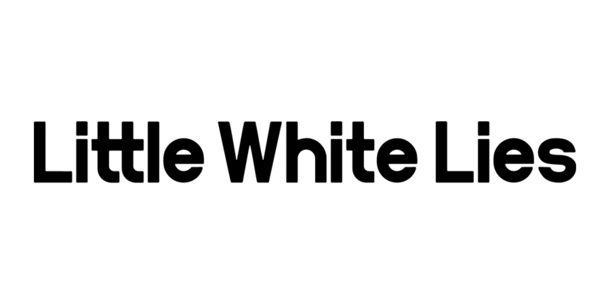 Little White Lies logo in black text with transparent background.