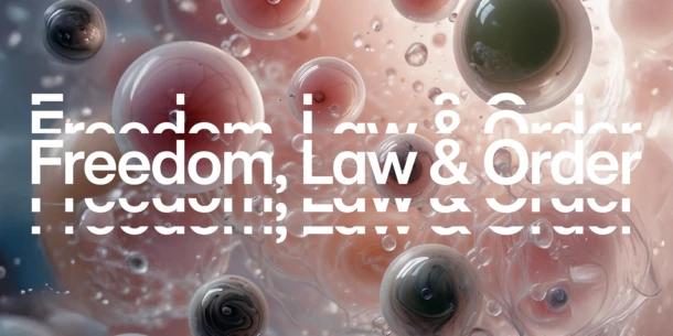Freedom, Law & Order image with ethereal spheres and white text reverberating that says: "Freedom, Law & Order" Freedom, Law & Order image with ethereal spheres and white text reverberating that says: "Freedom, Law & Order"