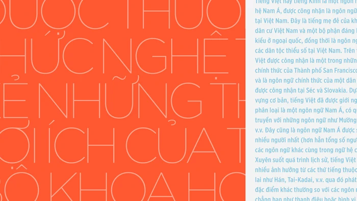 Gotham Variable showcasing extended language support, including Vietnamese.
