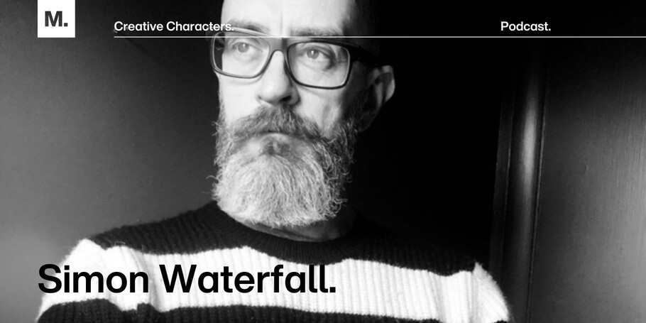Waterfall design by Simon featuring dynamic fluid motion and vibrant color contrast.